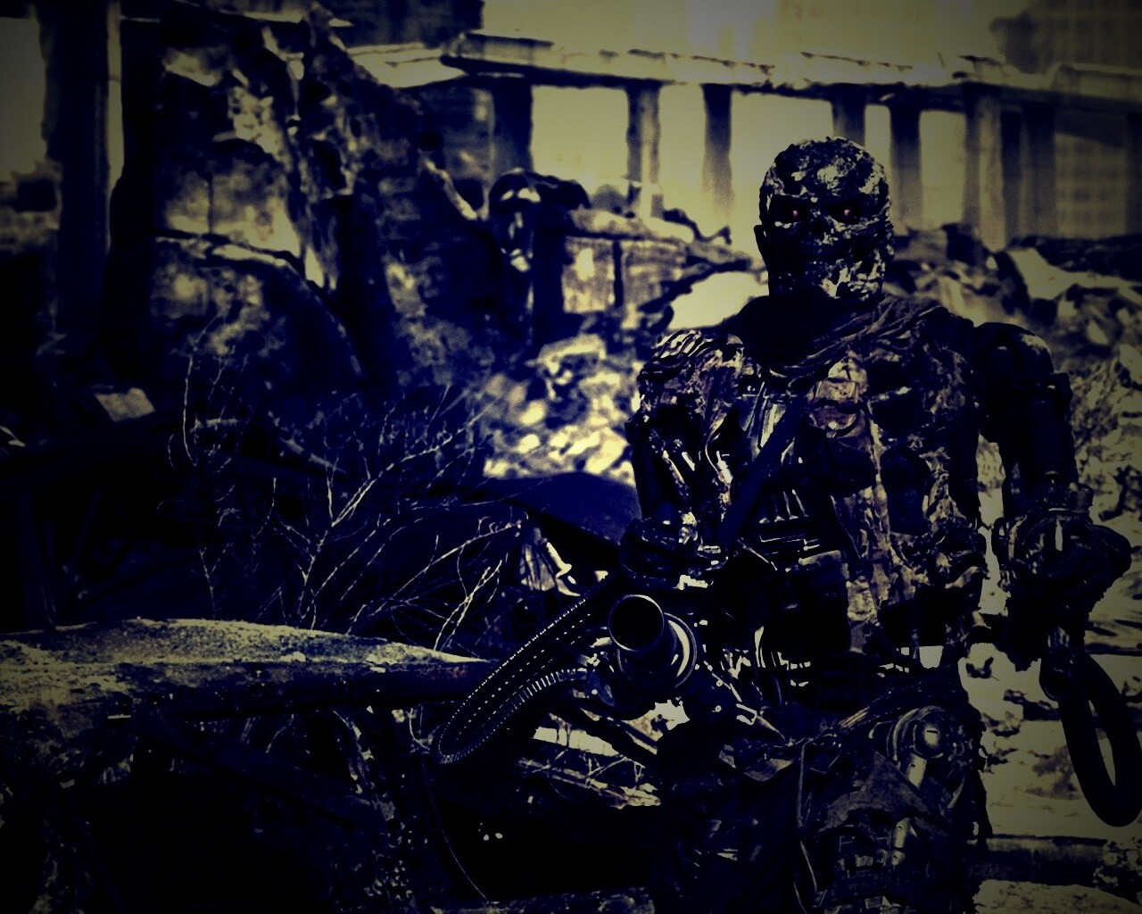 Терминатор на развалинах обои