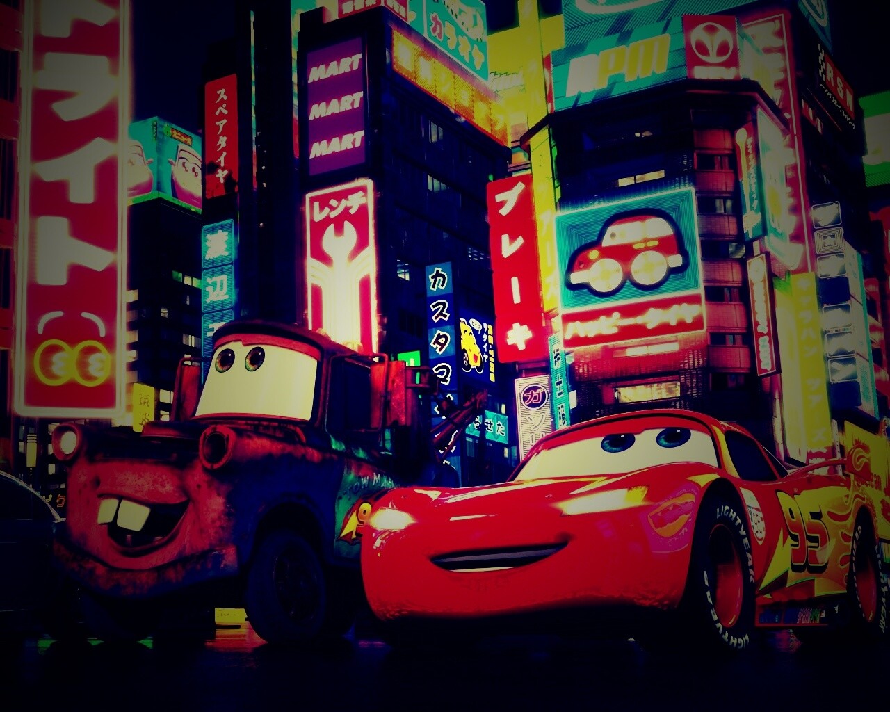 Тачки в большом городе обои