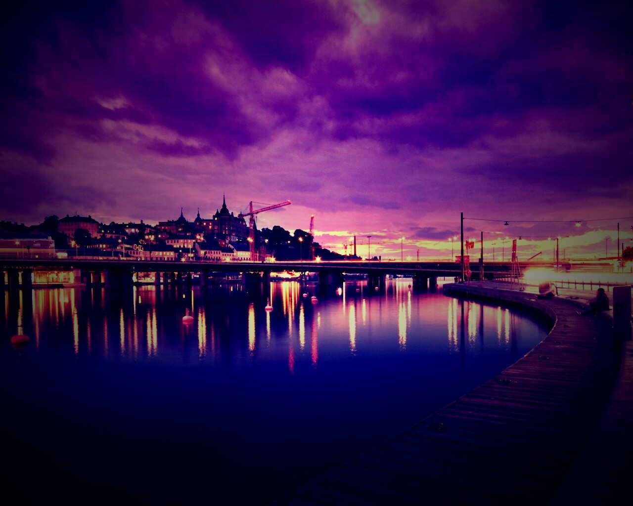 Набережная Стокгольма обои