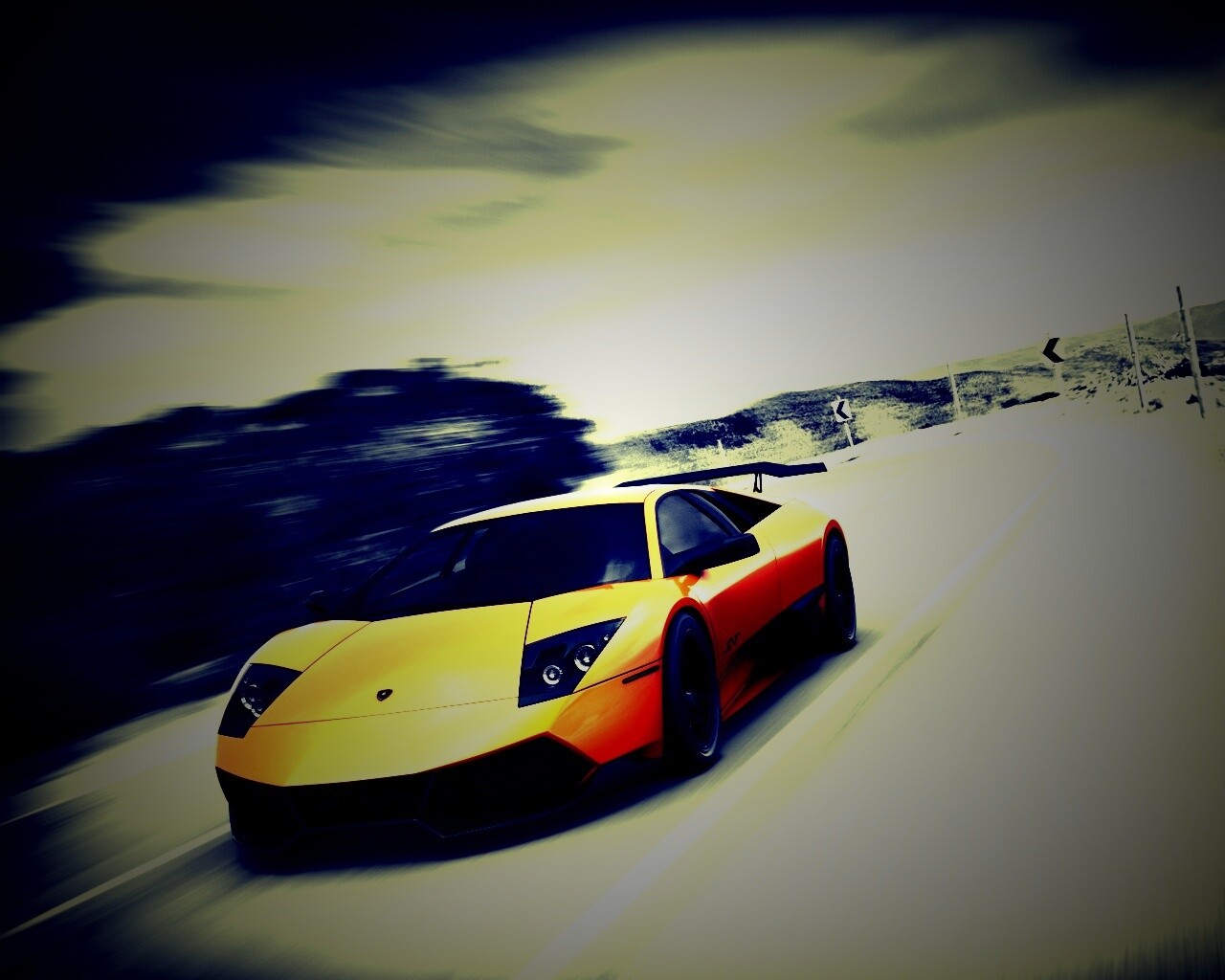 Желтая Ламборджини обои