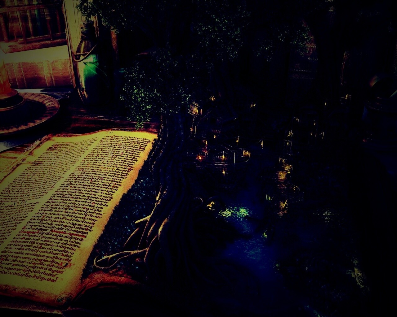 Волшебный мир на страницах книги обои