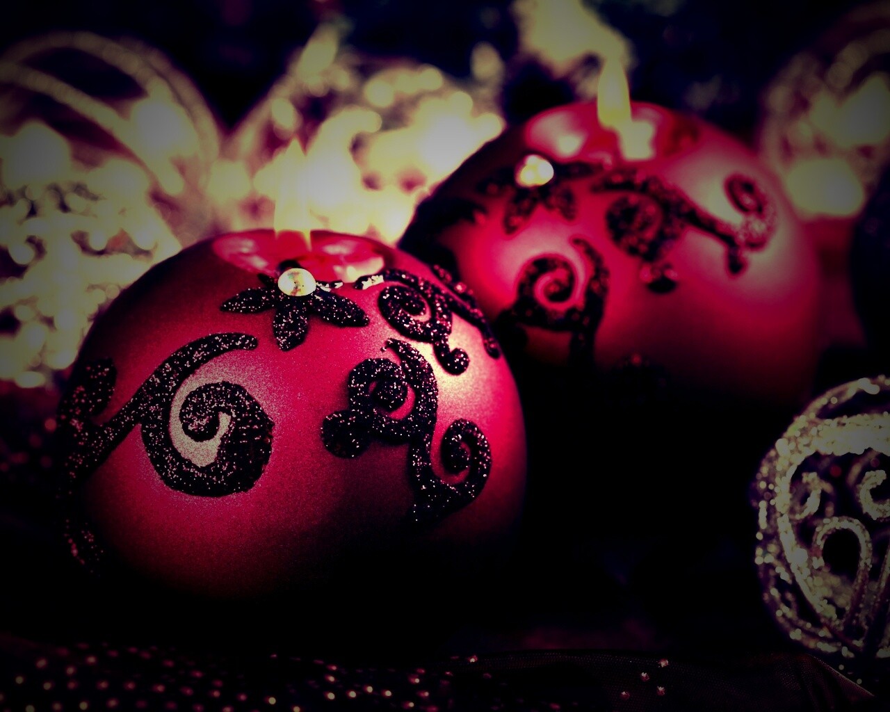 Новогодние свечки обои