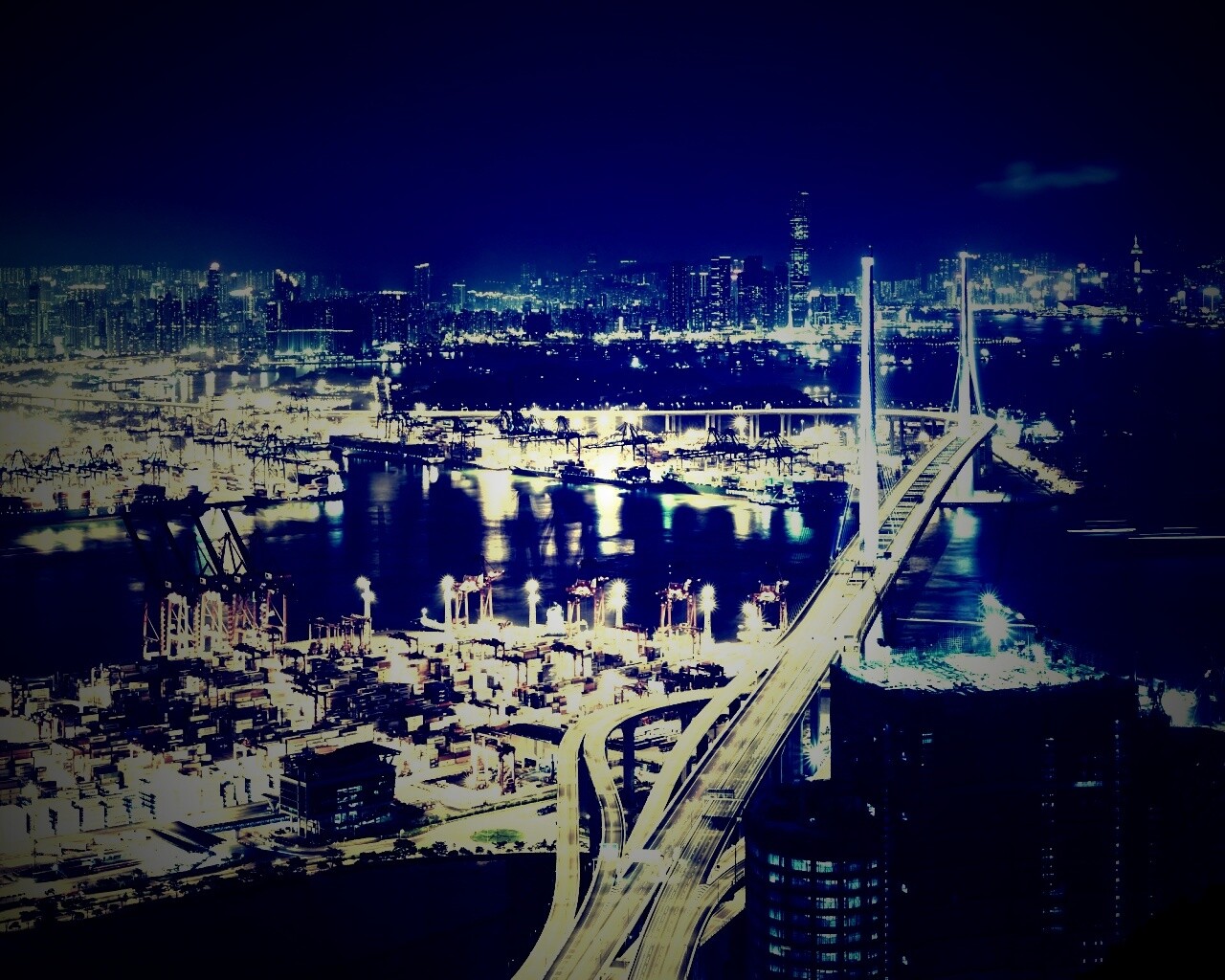 Ночная городская жизнь обои