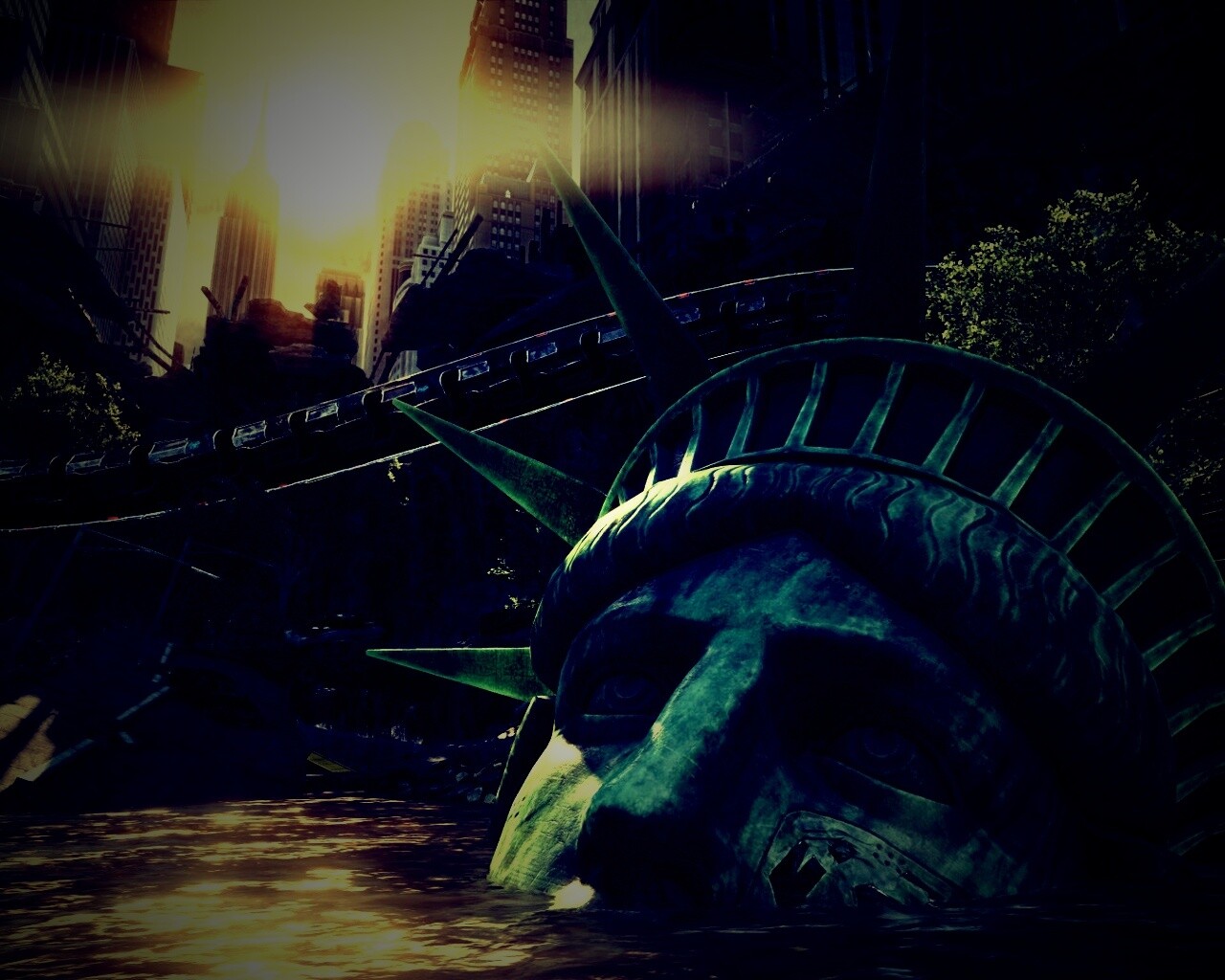 Руины статуи свободы в Crysis обои