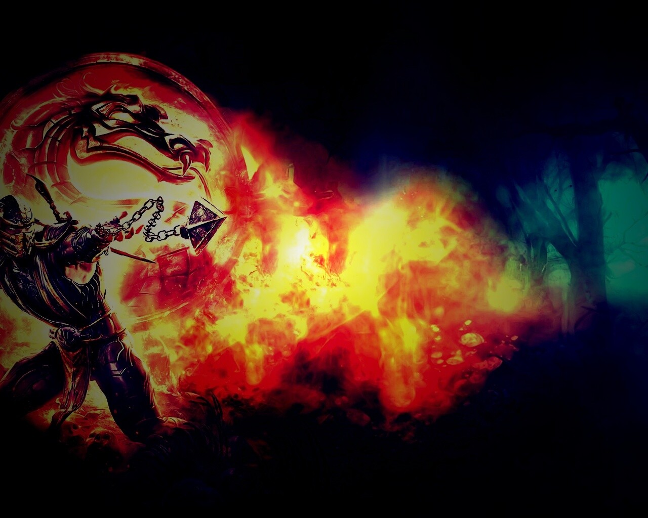 Бой SubZero и Scorpion из Mortal Kombat обои