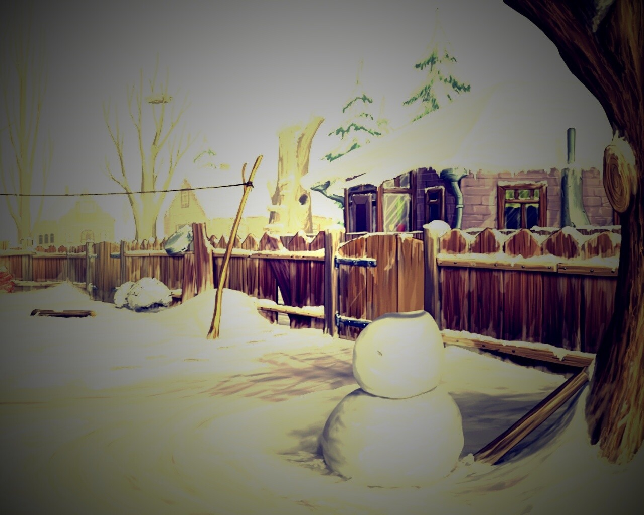 Снеговик обои