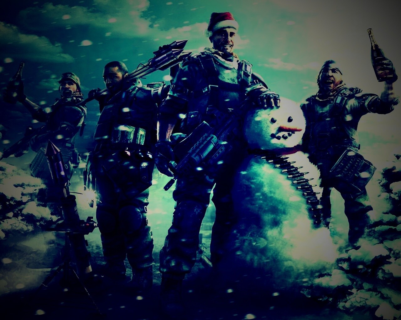 Новый год в шутере обои