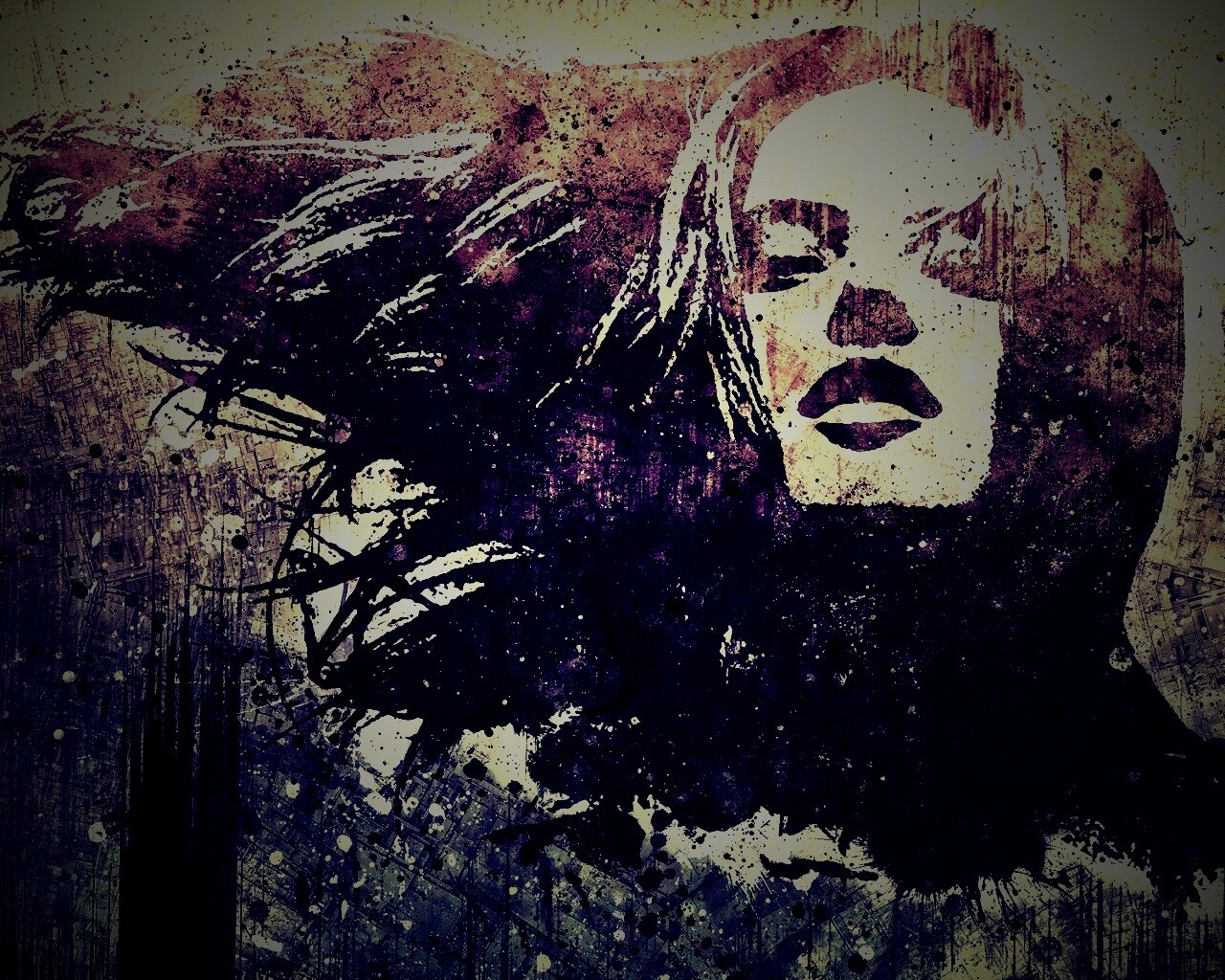 Стильный коллаж с девушкой обои