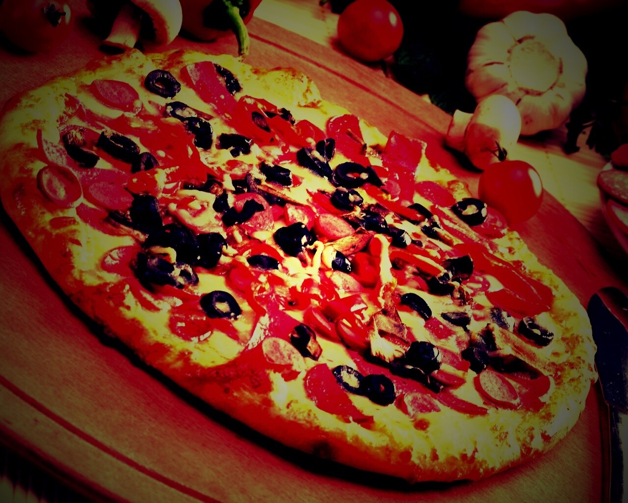 Сочная пицца обои