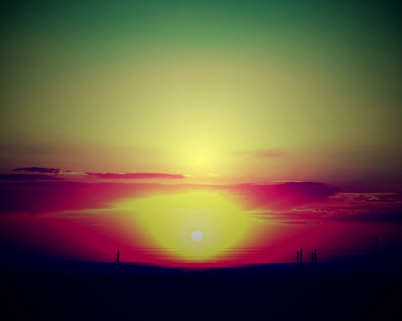 Сказочный закат обои