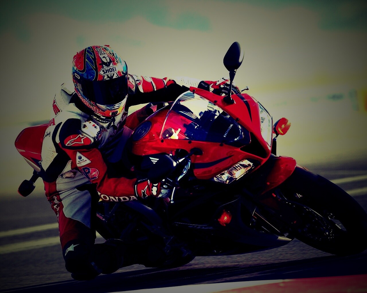 Мотоциклист на Хонде обои