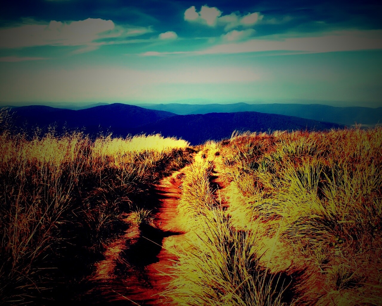 Дорога высоко в горах обои