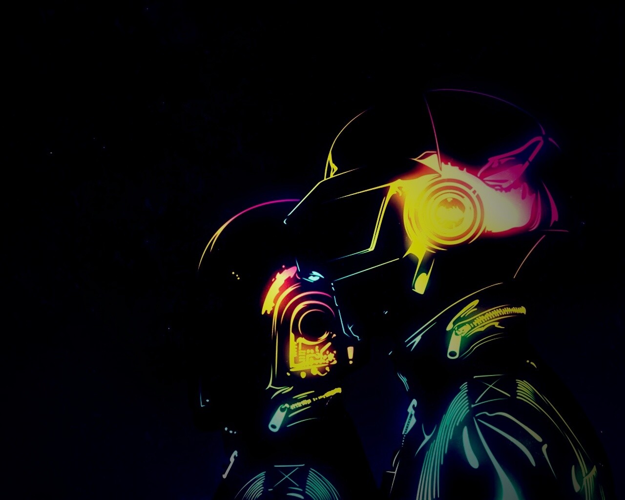 Яркий скетч Daft Punk обои