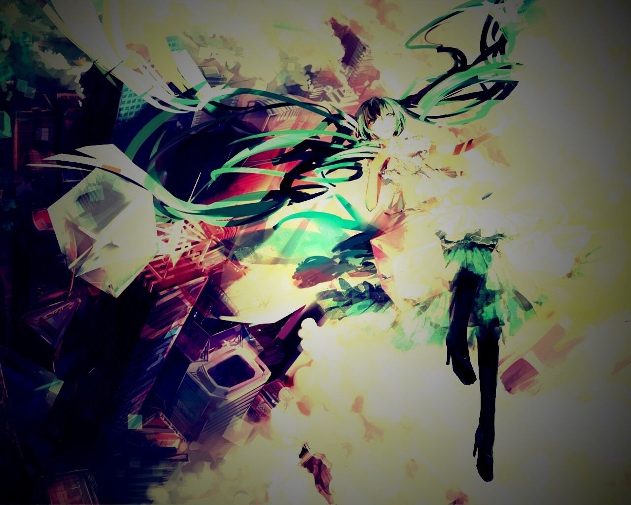 Hatsune Miku в небе обои