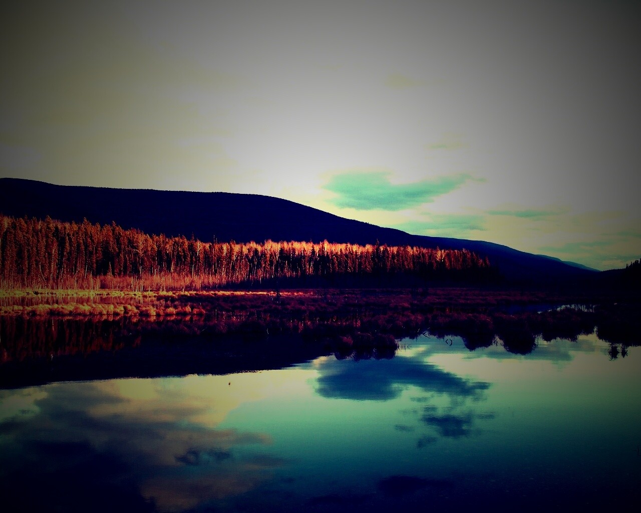 Осеннее озеро обои