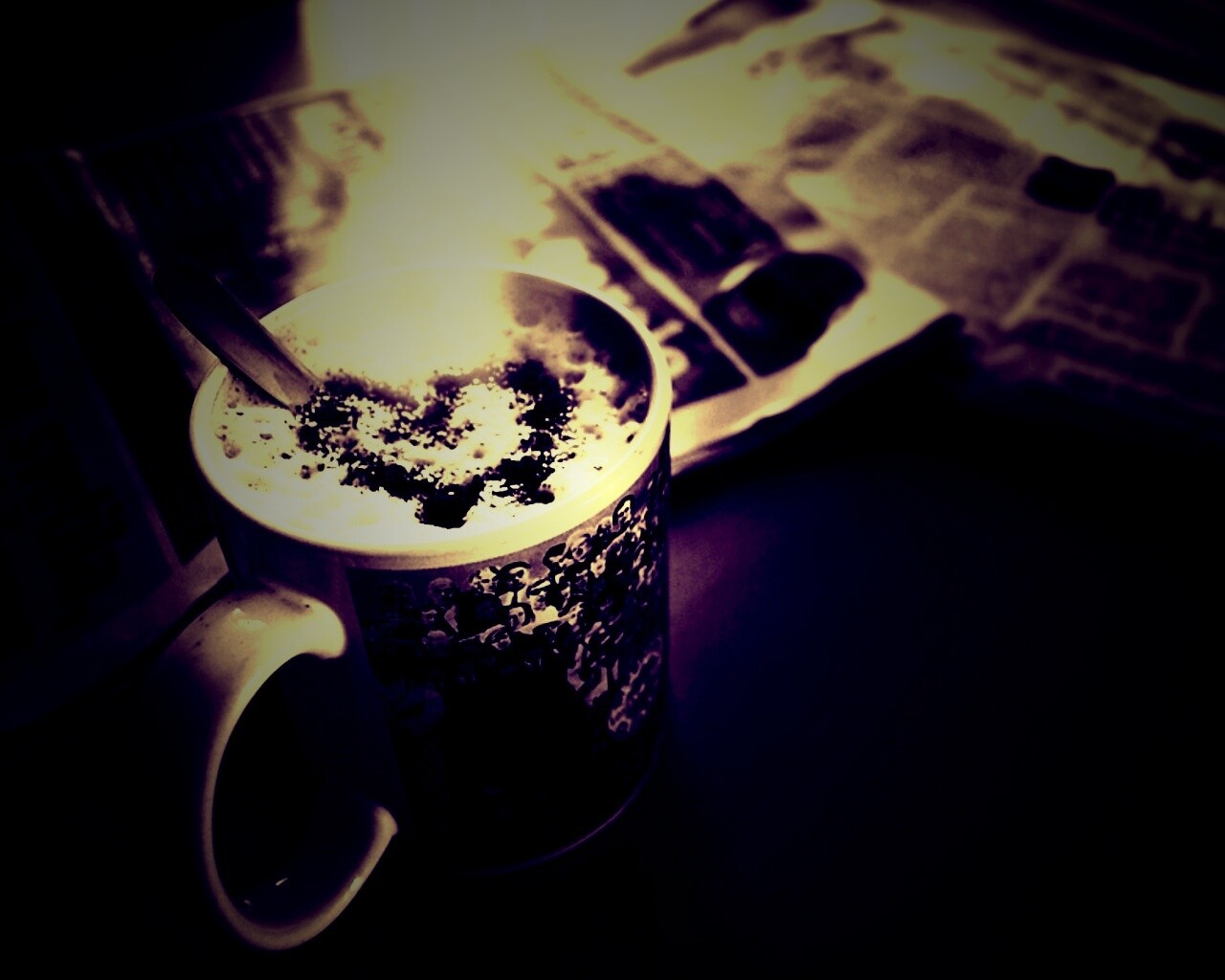 Капучино и свежая пресса обои