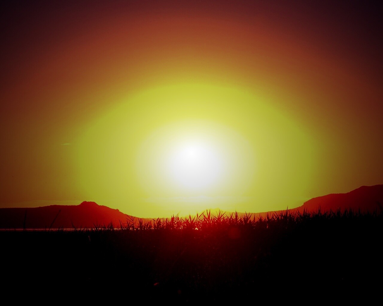 Сельский закат обои