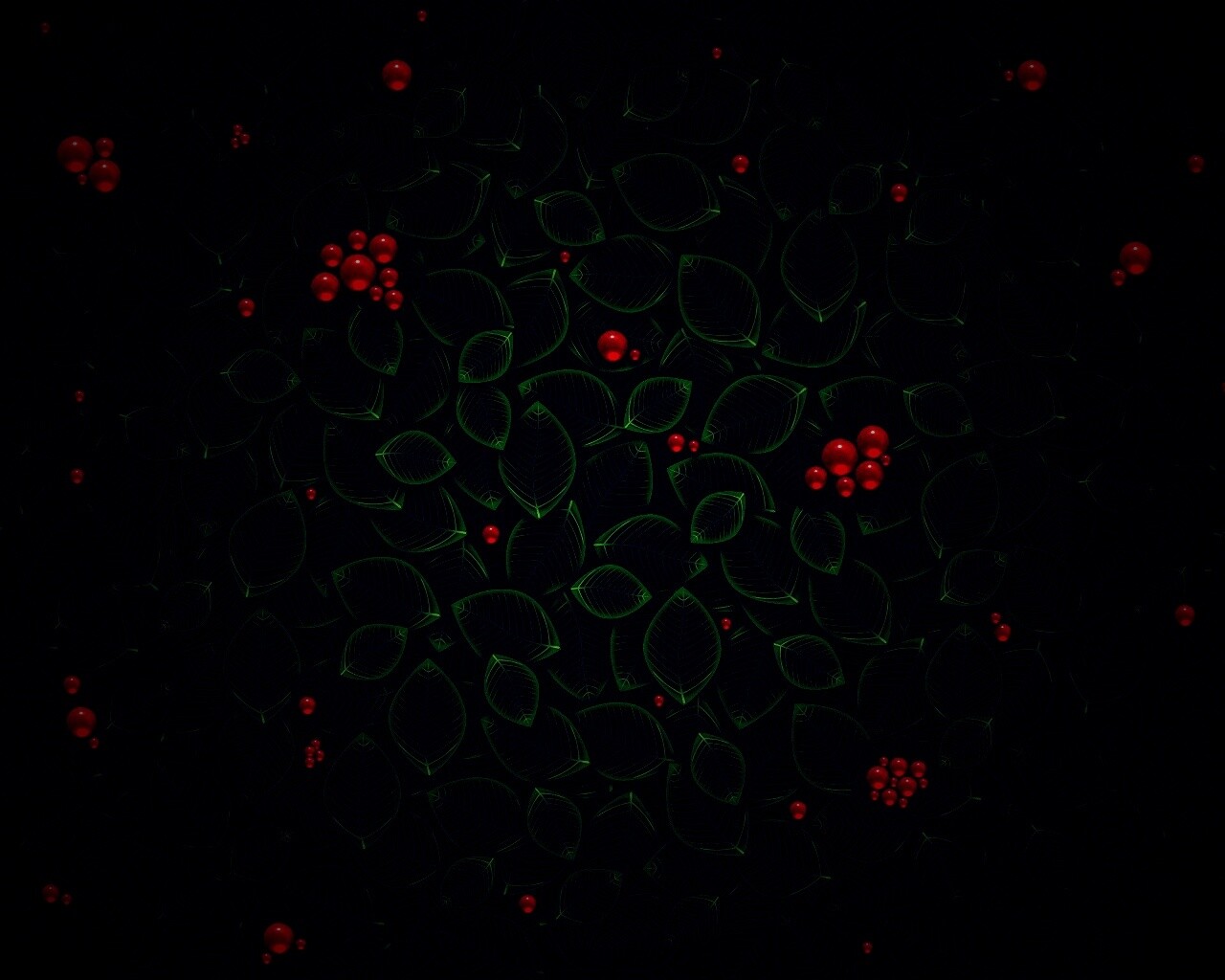 Векторные листья с ягодами обои