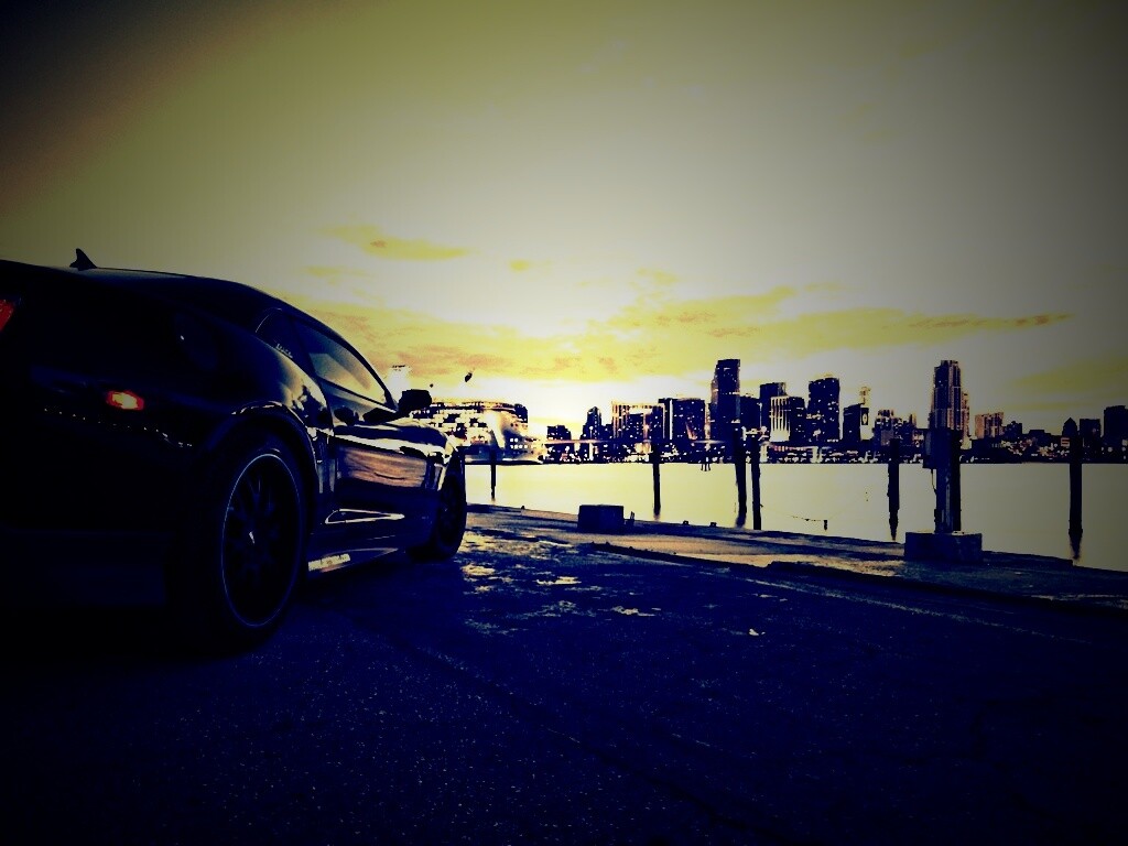 Черный спорткар обои