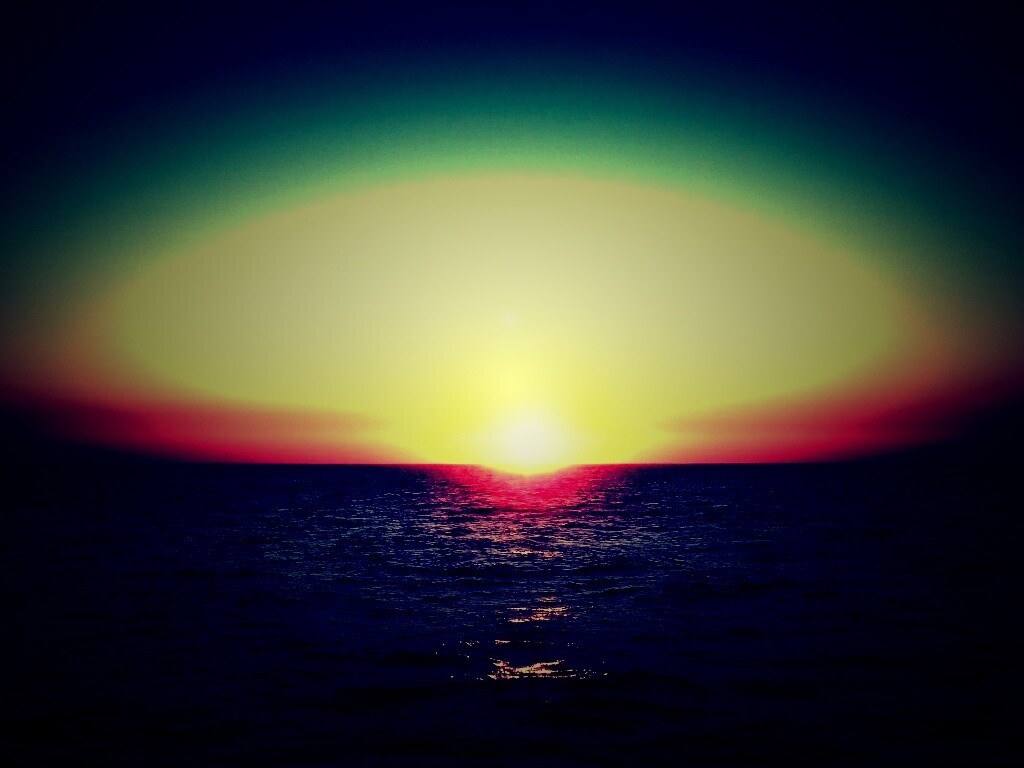 Заходящее солнце обои