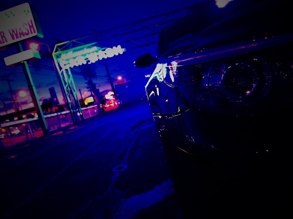 Ночная автомойка обои