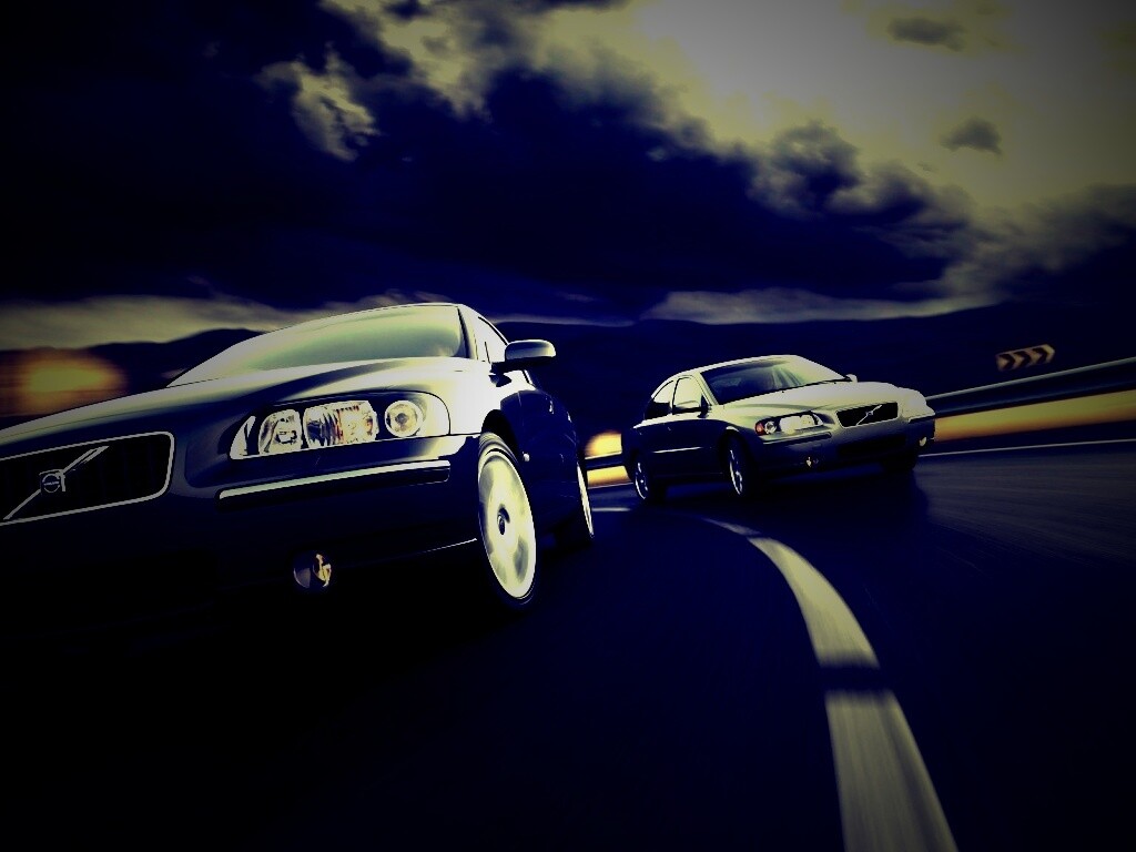 Два седана вольво на повороте обои