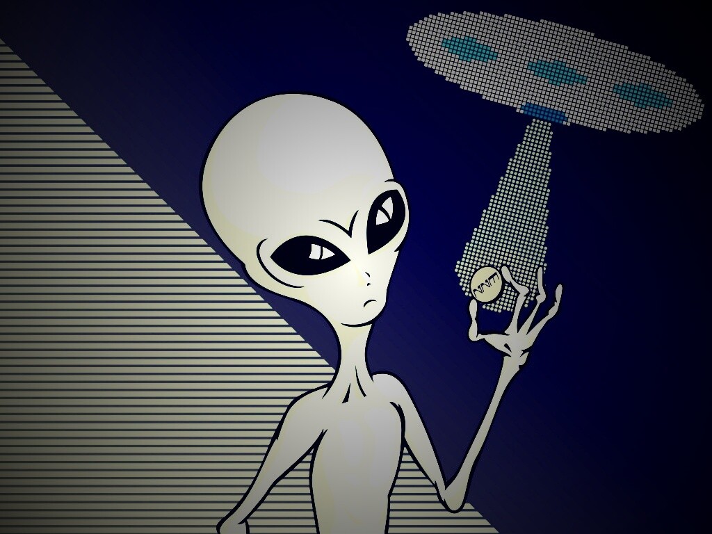 Пришелец с монеткой обои