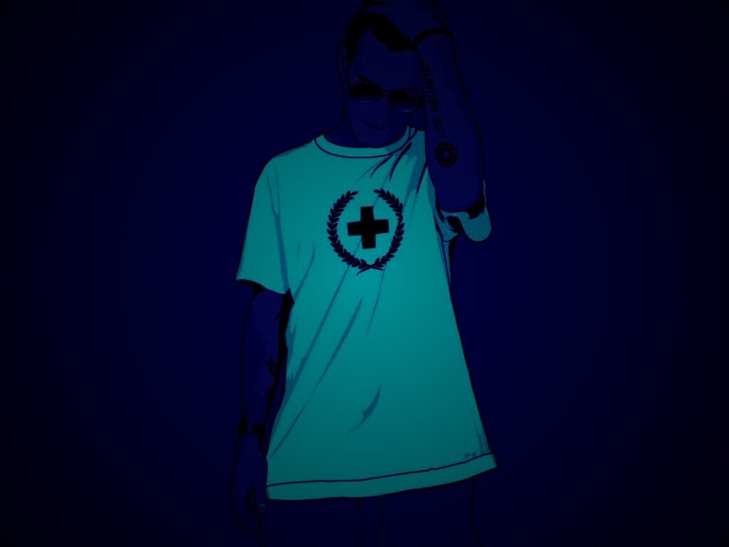 Парень в голубой футболке обои