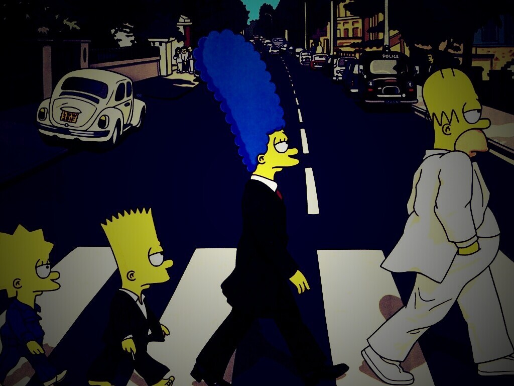 Симпсоны на Эбби Роуд обои