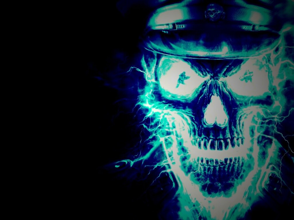 Череп из молний обои