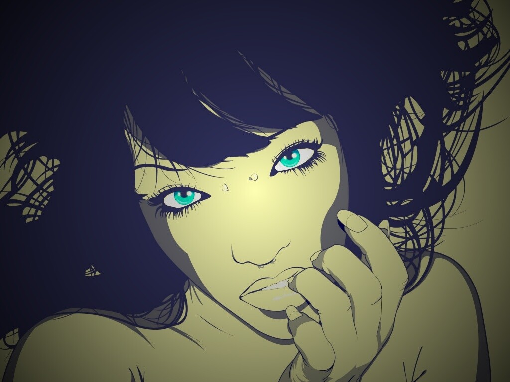 Девушка с пирсингом обои