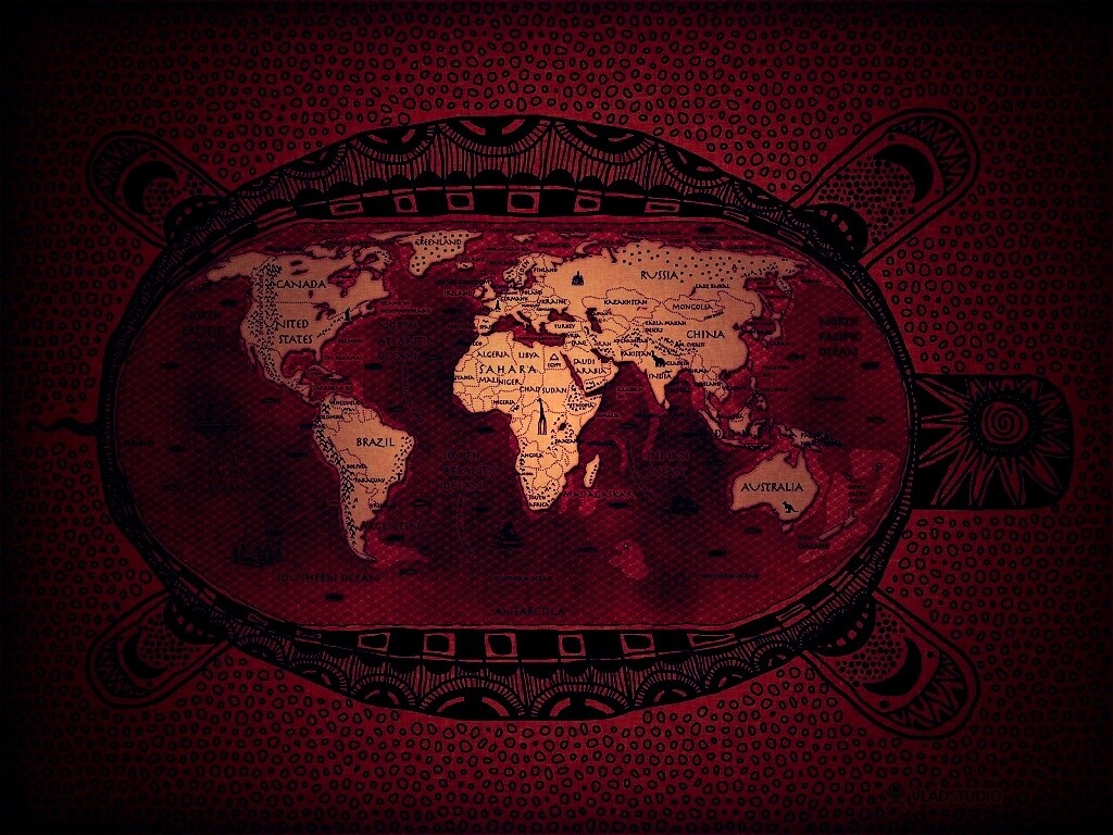 Карта мира на черепахе обои