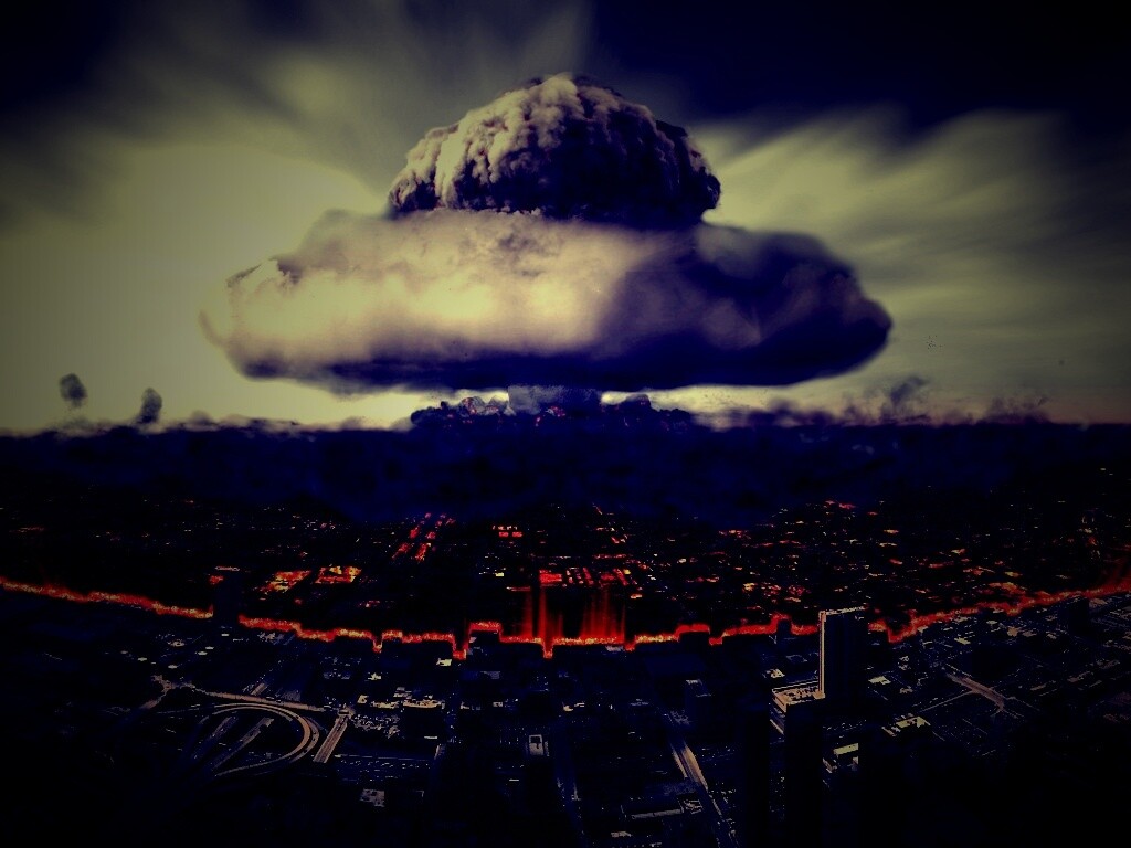 Ядерный взрыв в городе обои