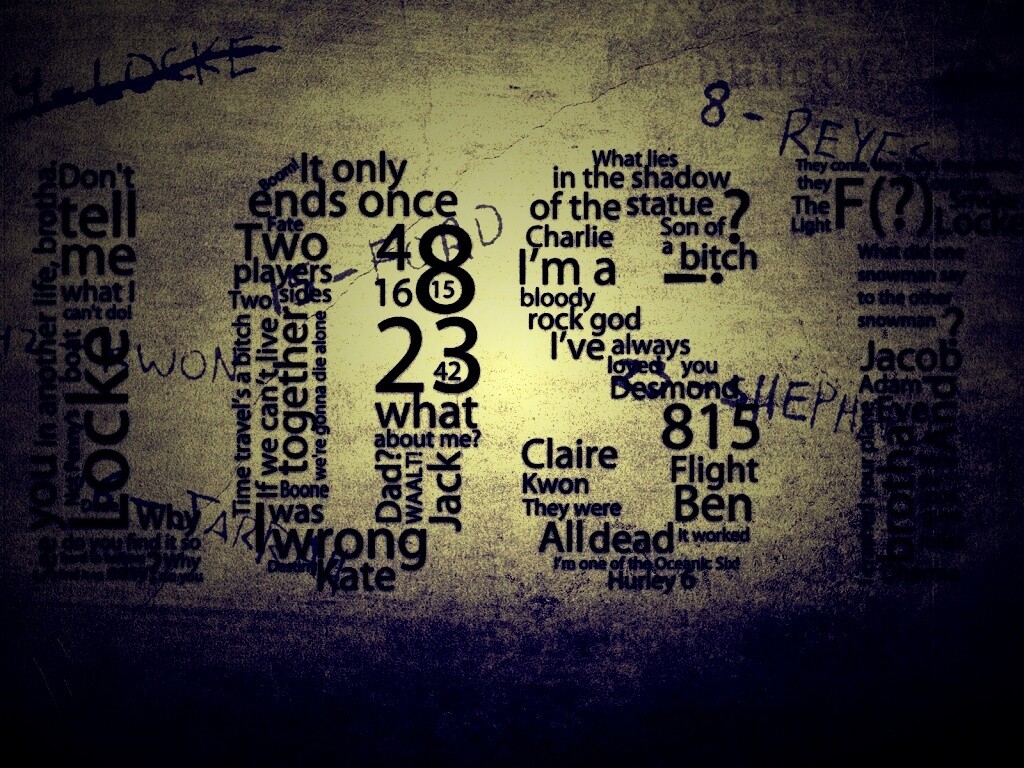 Коллаж LOST из надписей обои