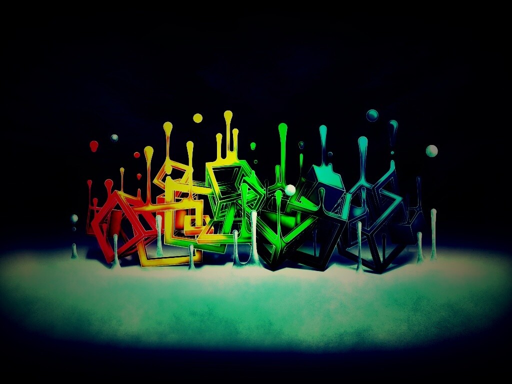 Цветные переплетающиеся кубы обои