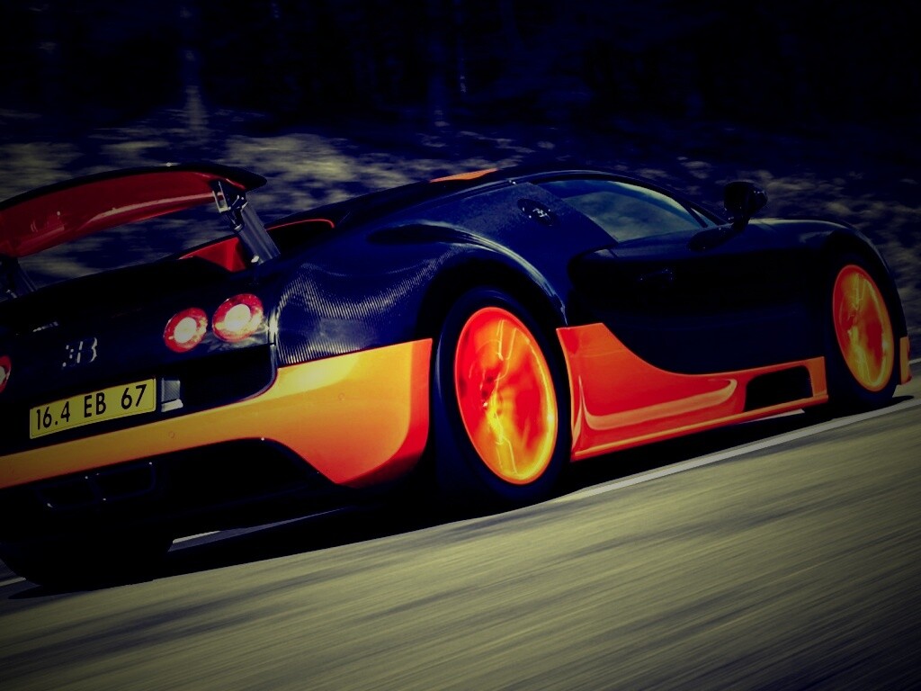 Оранжево-черный Бугатти обои