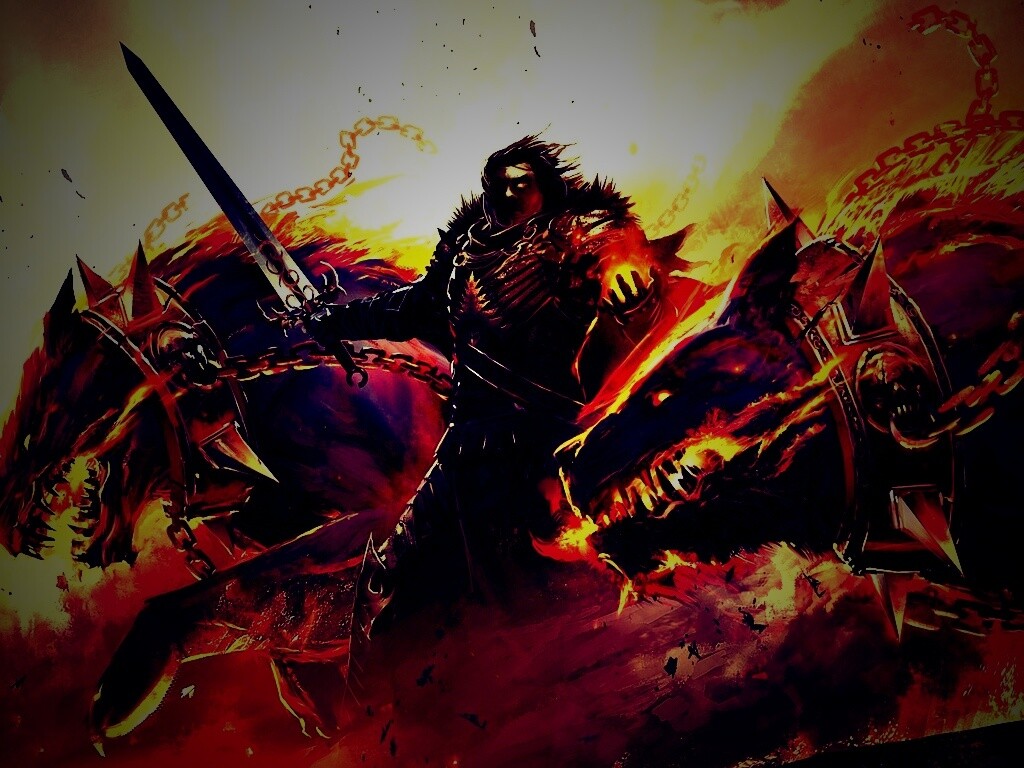 Темный рыцарь и гончие смерти обои