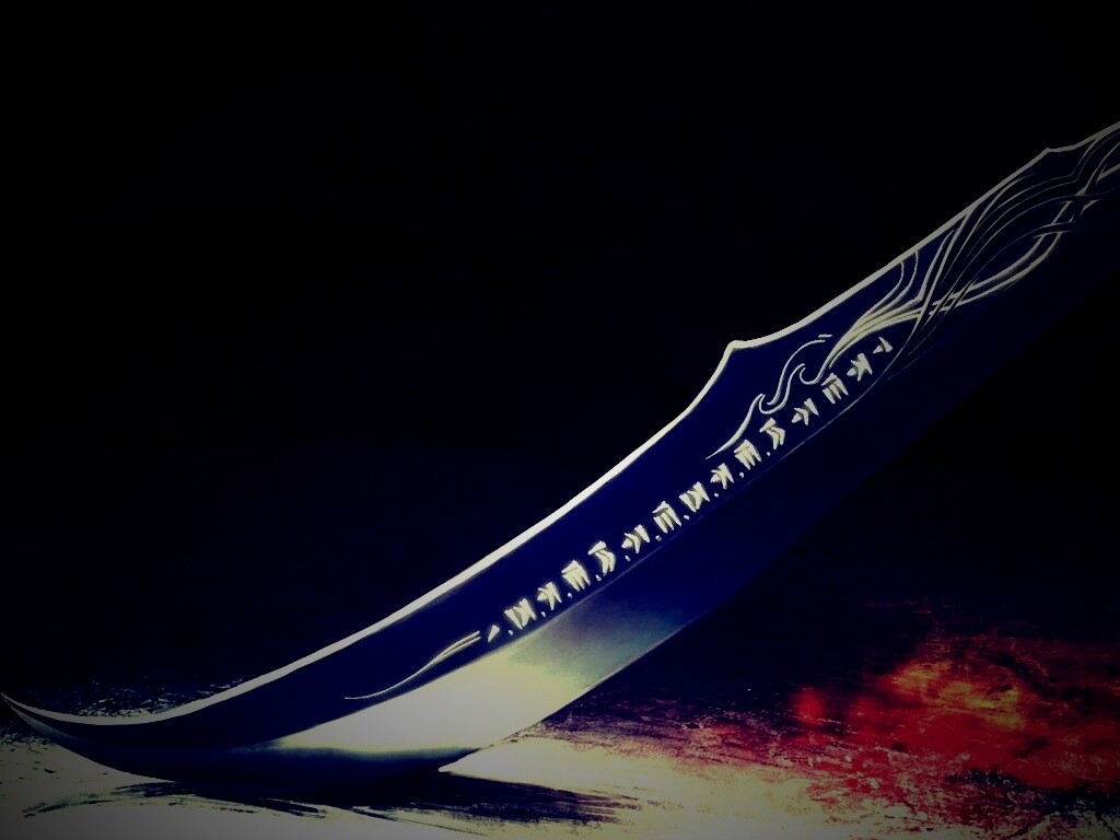 Клинок с магическими рунами обои