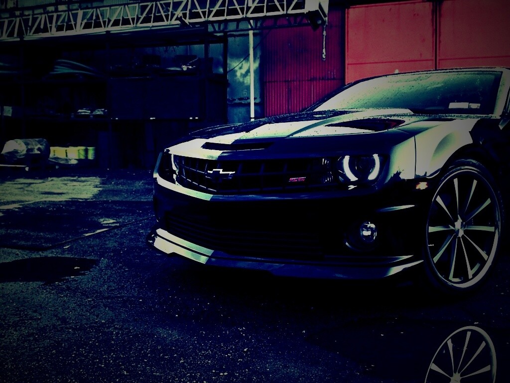 Черный шевроле камаро SS обои