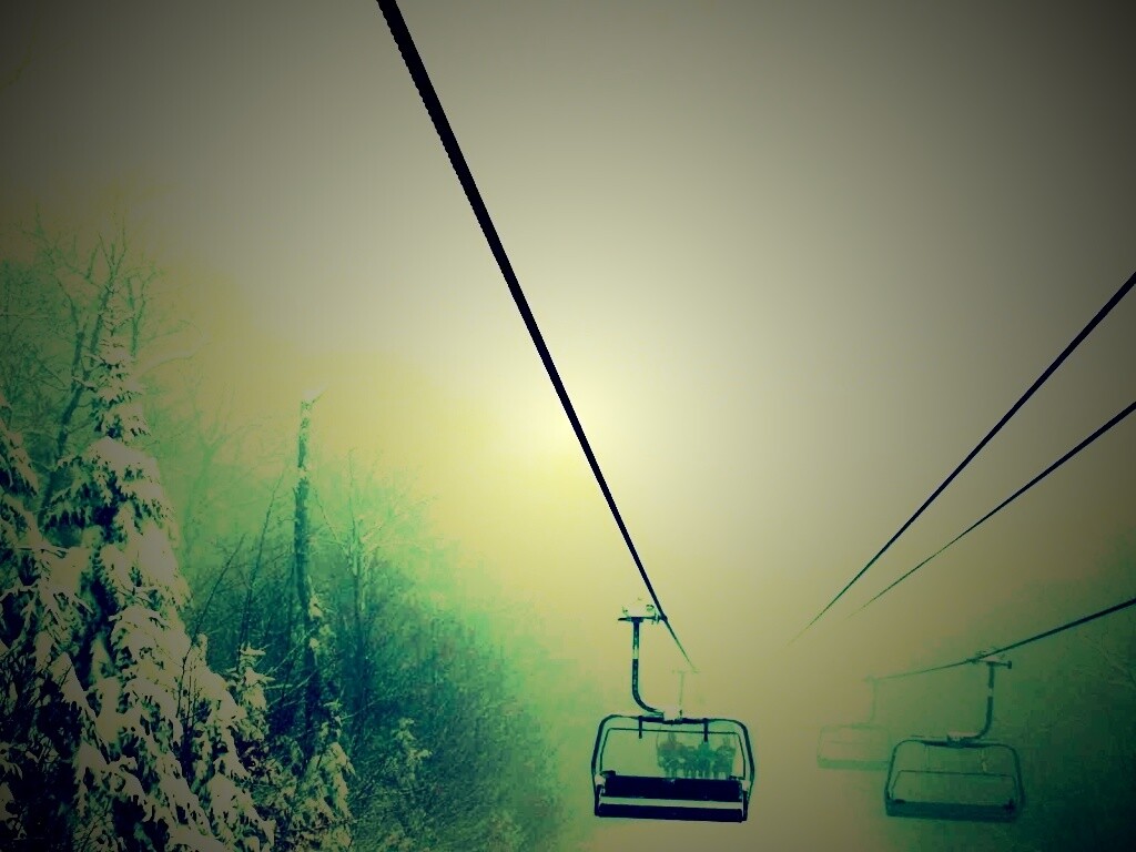 Канатная дорога в зиму обои