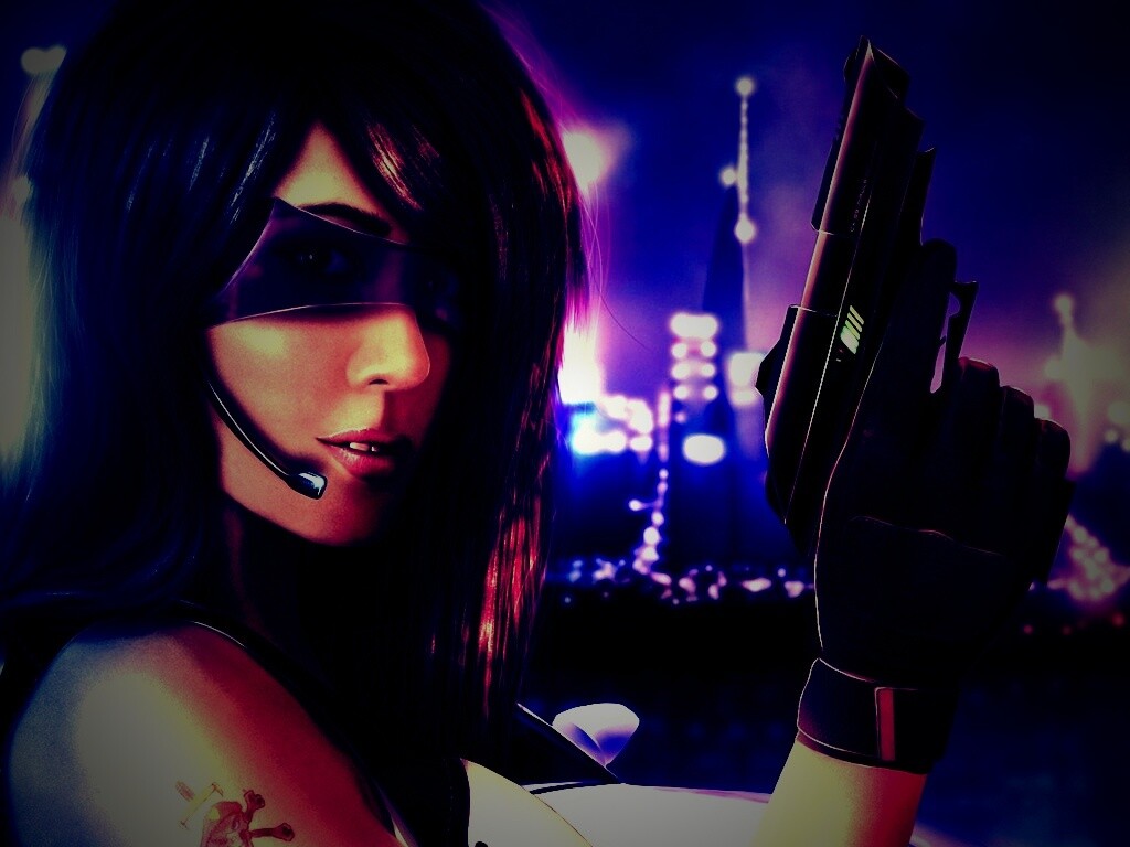 Девушка из будущего с пистолетом обои