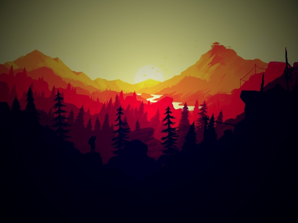 Красный Firewatch обои