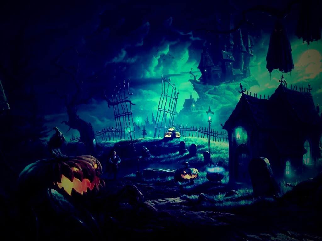 Кладбище на Хэллоувин обои