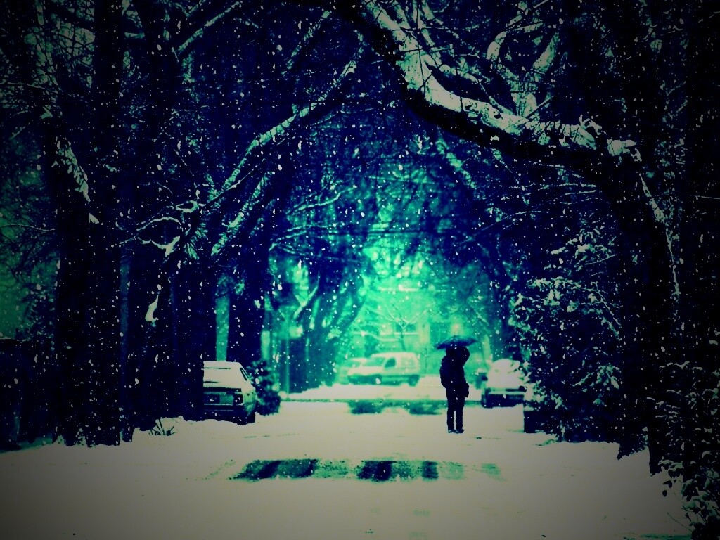 Зимняя улица обои