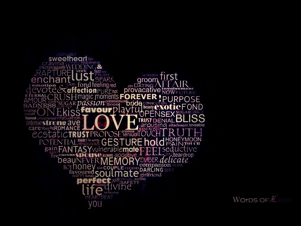 Слова любви обои