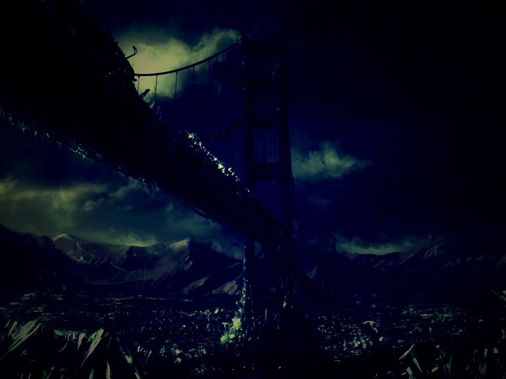 Постапокалиптические Золотые Ворота обои