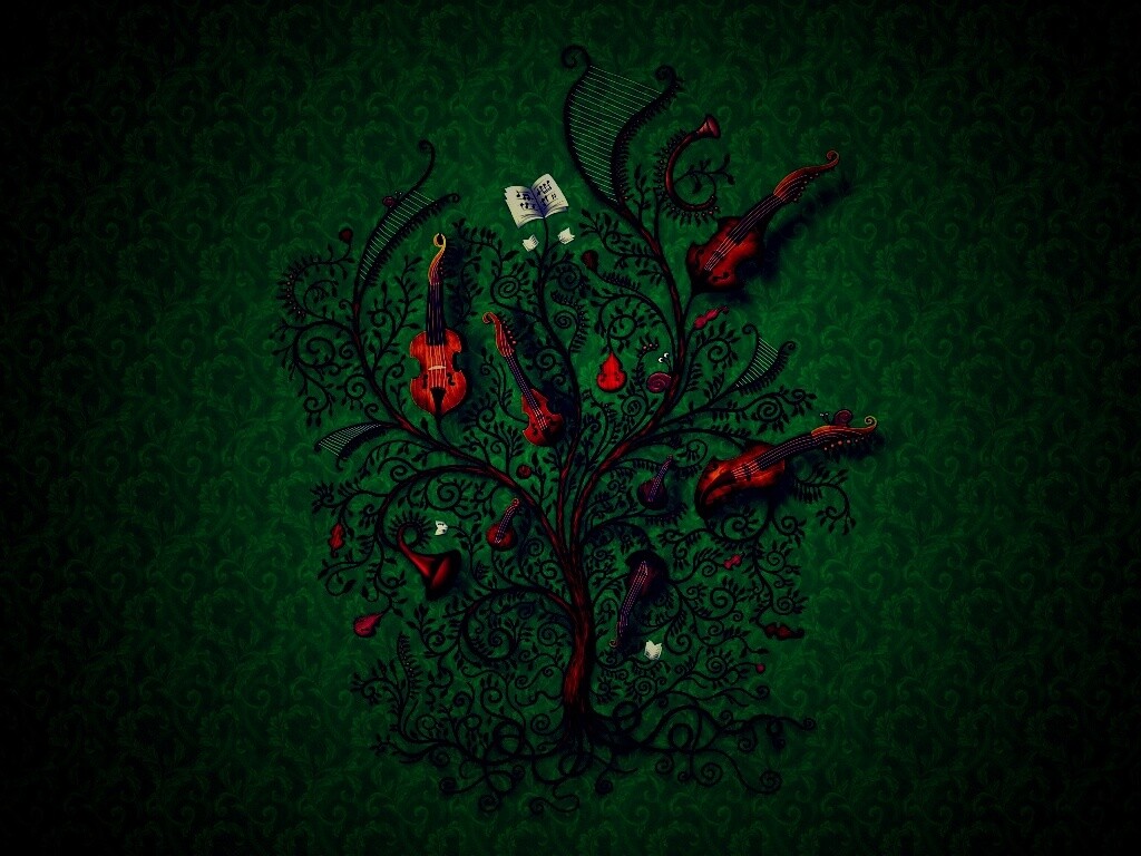 Музыкальное дерево обои