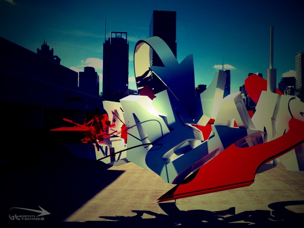 Трехмерное граффити обои