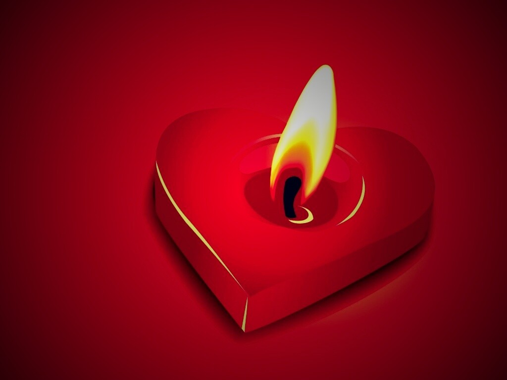 Свеча для Дня всех влюбленных обои
