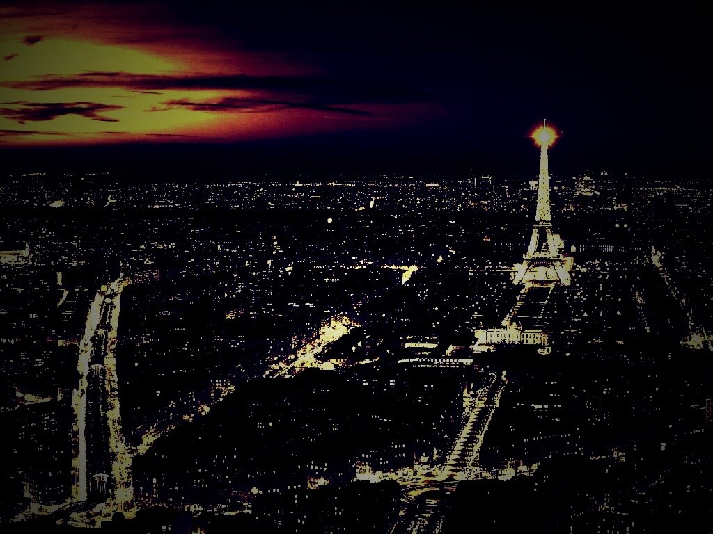 Ночной париж обои